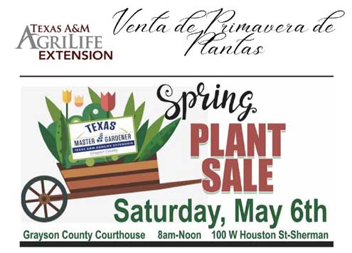 Grayson County Master Gardener Plant Sale Saturday, May 6 - North Texas  e-News